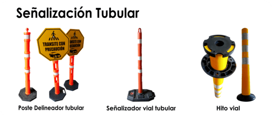 Señalización Tubular: Poste delineador tubular, Señalizador vial tubular, Hito vial